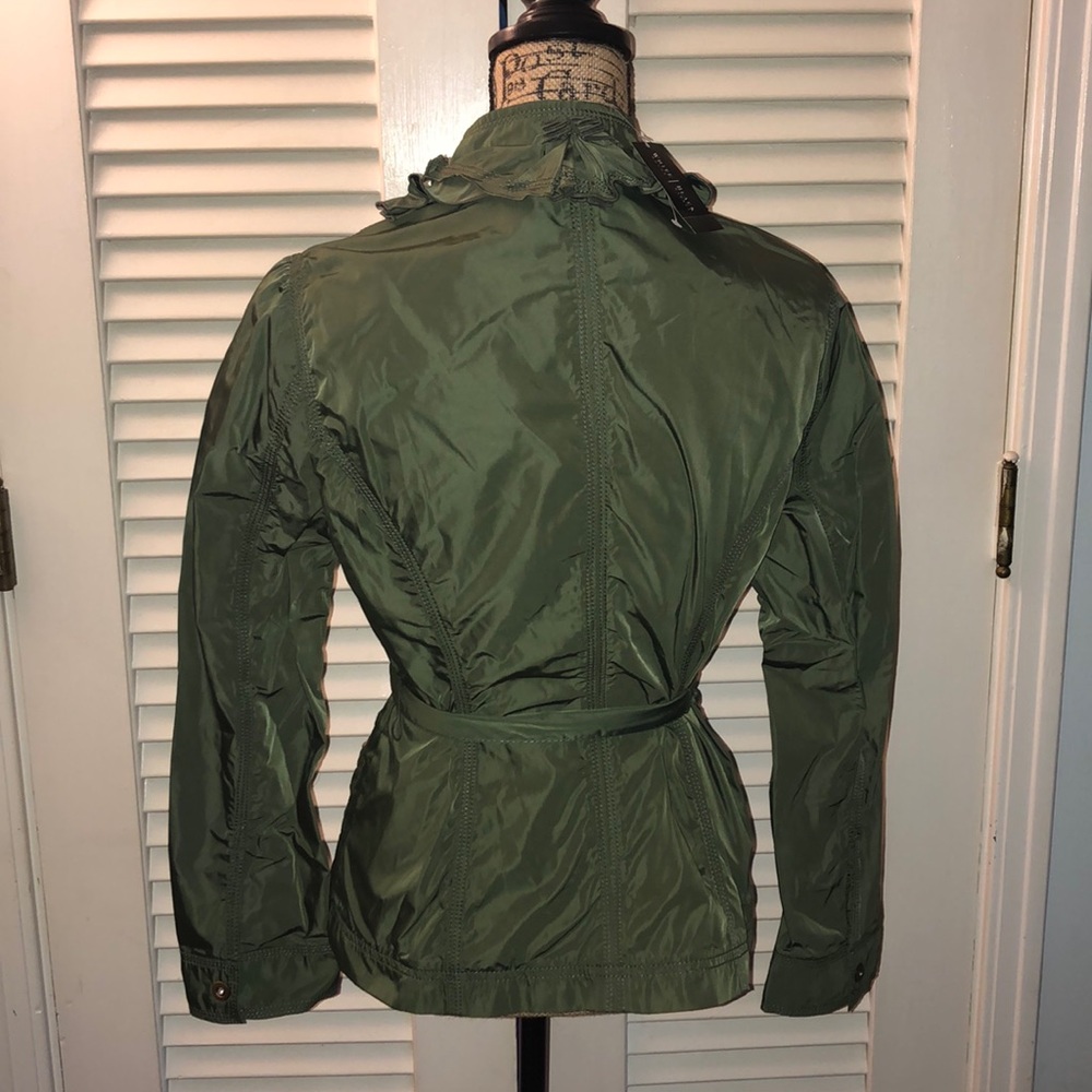 WH|BM Military Green Ruffled Jacket_4